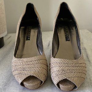 Ann Roth crocodile print heels